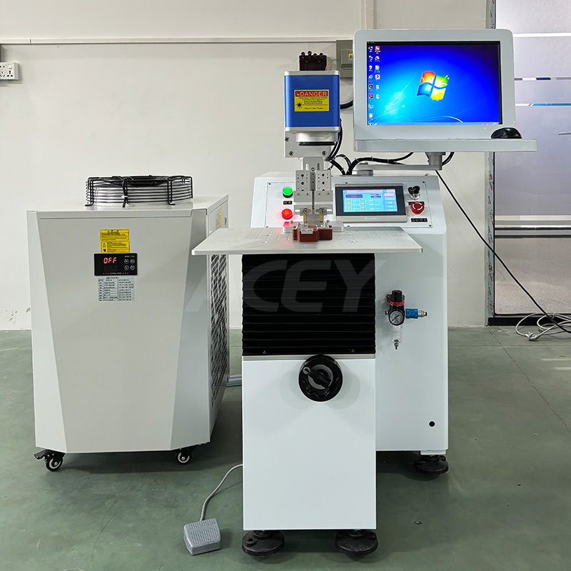 Cell phone battery spot laser welder