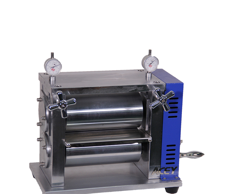 machine de calandrage de presse à rouleaux verticale manuelle de laboratoire électrode de batterie 