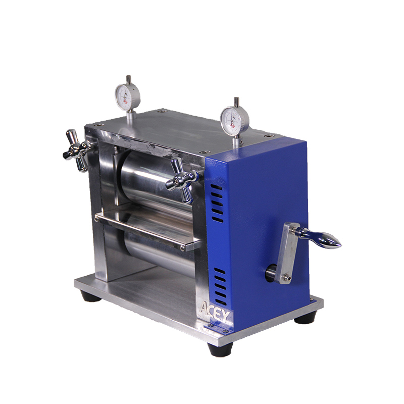 machine de calandrage de presse à rouleaux verticale manuelle de laboratoire électrode de batterie 
